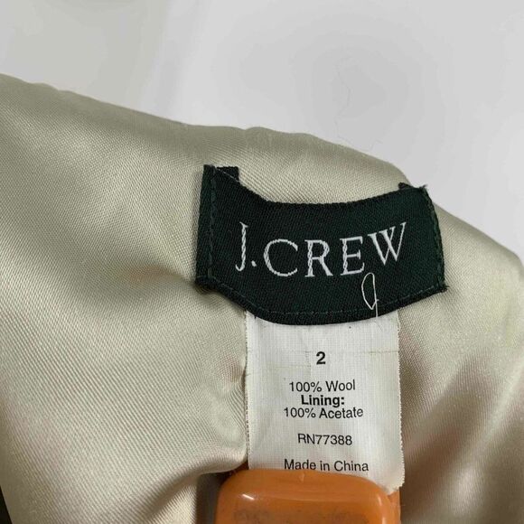 J.Crew Womens Orange Wool Long Sleeve Belted Button Double Breasted Pea Coat 2 - Picture 4 of 7